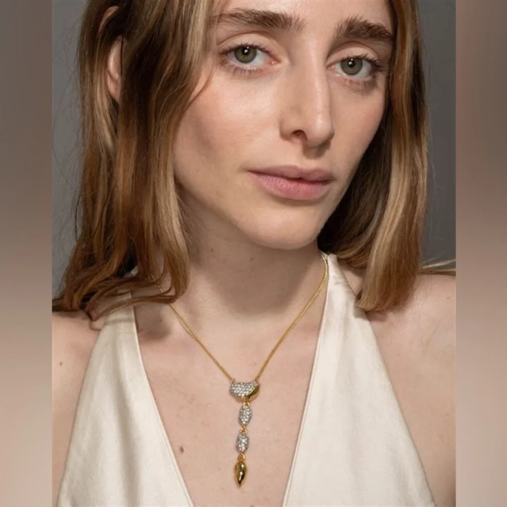 ALEXIS BITTAR • Solanales Crystal Pebble Chandelier Drop Necklace